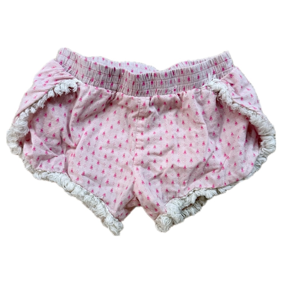 Egg by Susan Lazar | Girls’ Pink Floral Tassel Fringe Shorts
